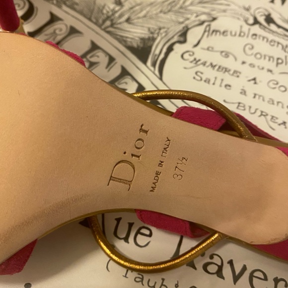 Christian DIOR- pink suede Slingback Heel Sandal - Picture 7 of 9